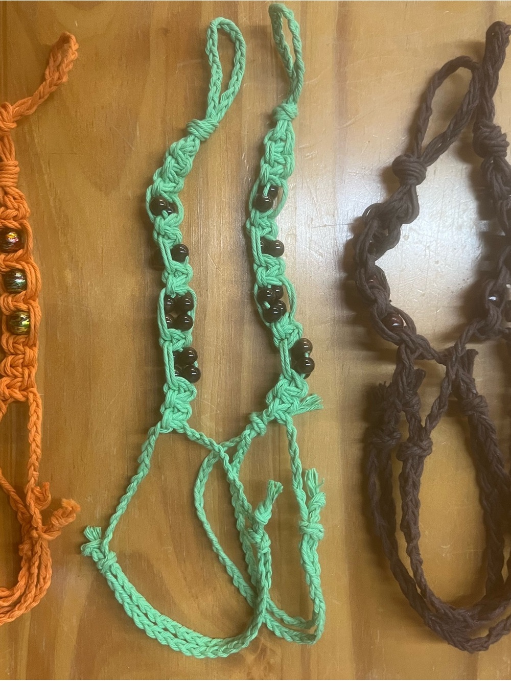 Handmade Mint Green Mood Beaded Macrame Barefoot Sandals